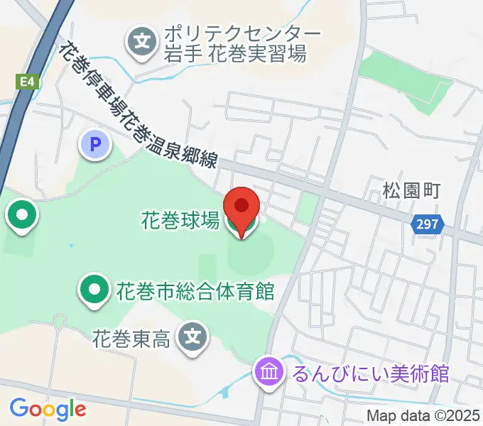 花巻球場の地図