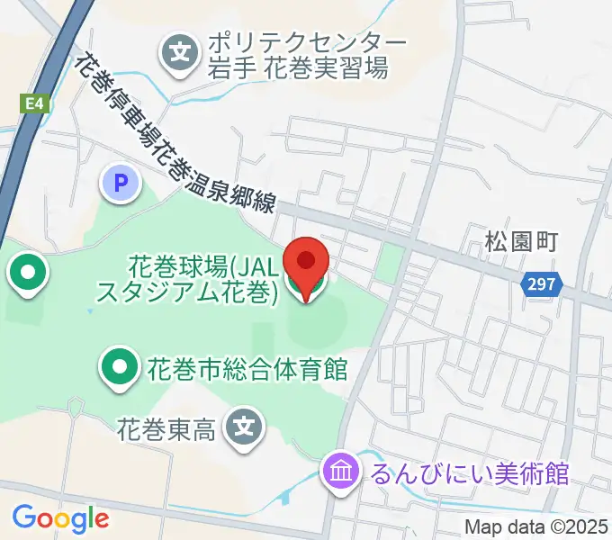 JALスタジアム花巻の地図