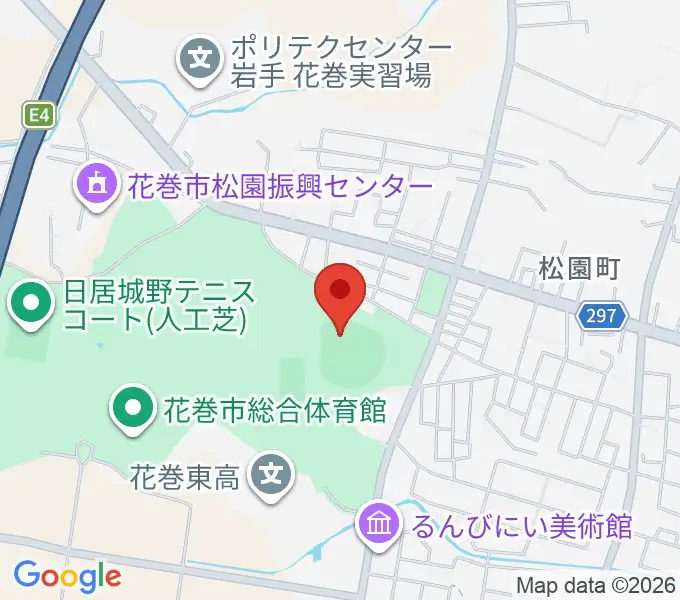 JALスタジアム花巻の地図