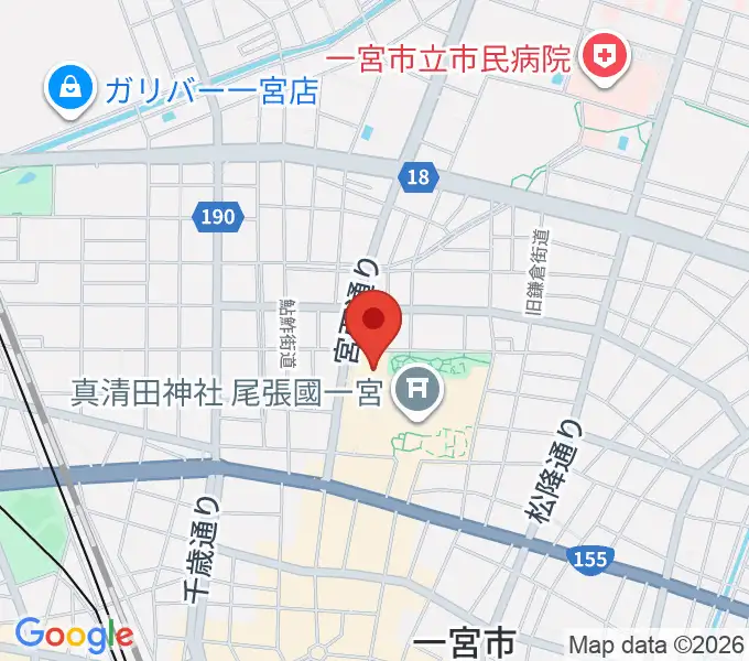 一宮スポーツ文化センターの地図