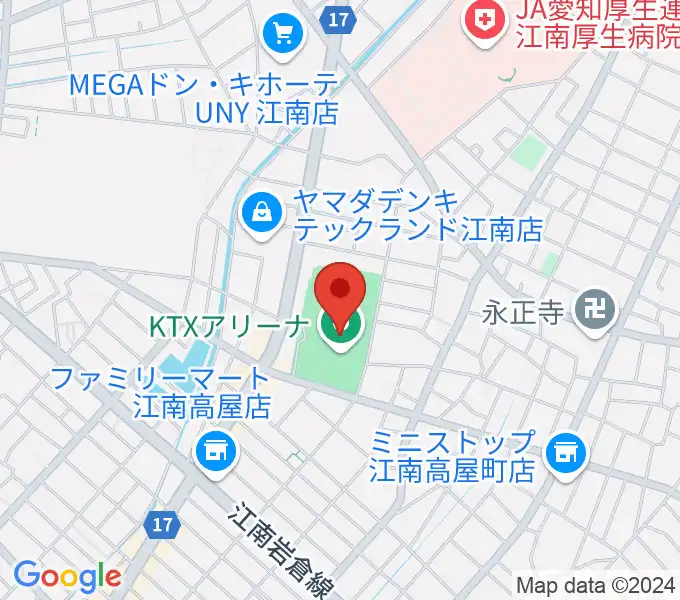 KTXアリーナの地図