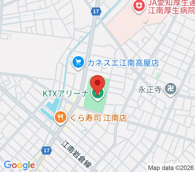 KTXアリーナの地図