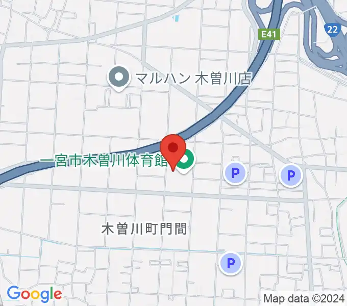 木曽川体育館の地図