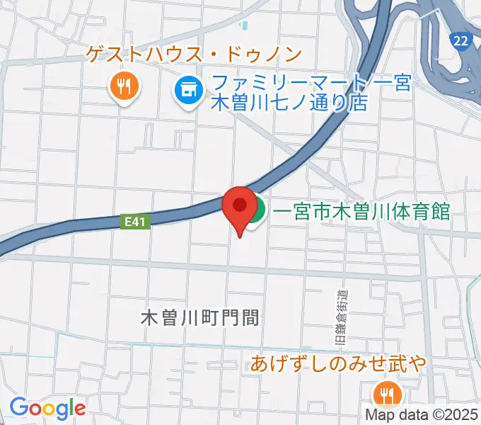 木曽川体育館の地図