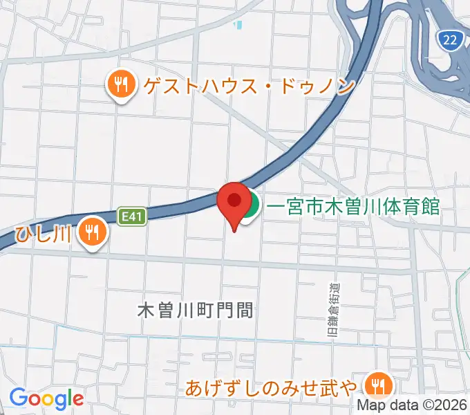 木曽川体育館の地図