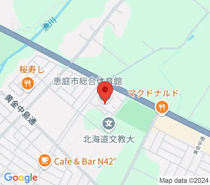 恵庭市総合体育館の地図