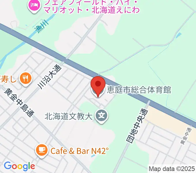 恵庭市総合体育館の地図