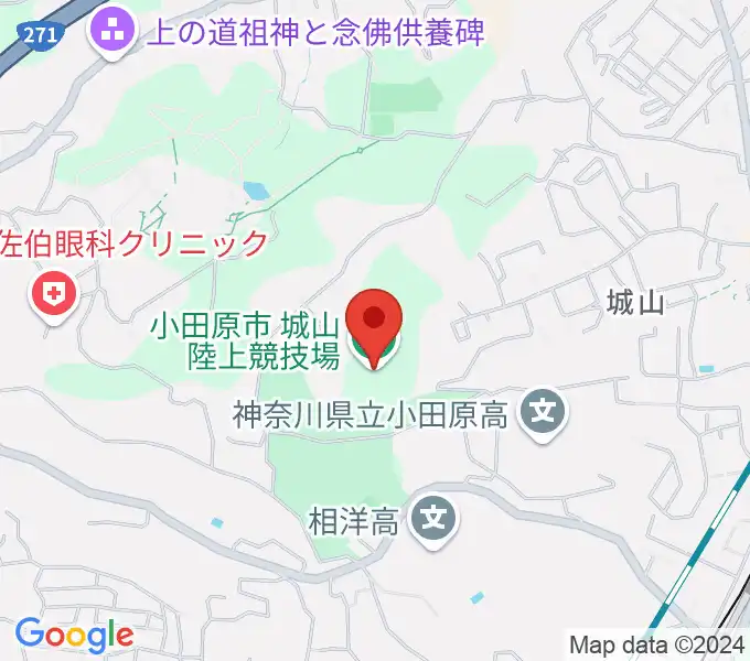 城山陸上競技場の地図