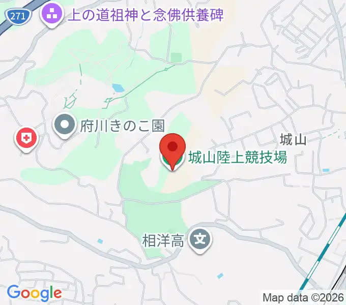 城山陸上競技場の地図