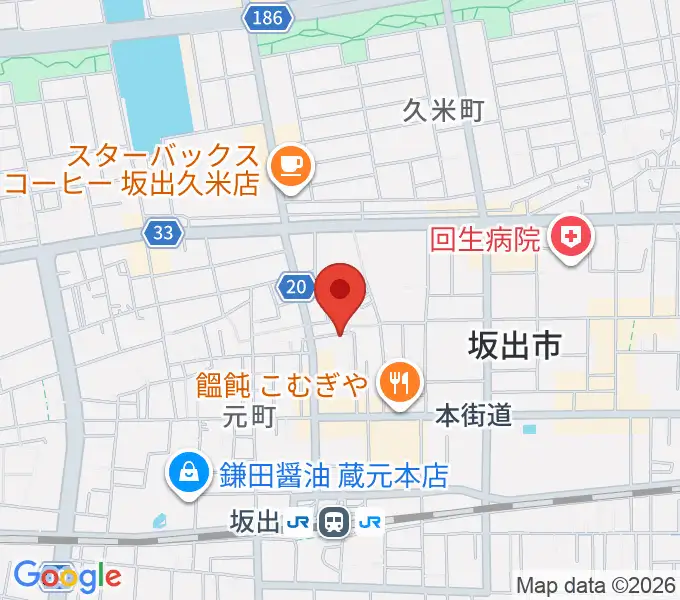 坂出市民ホールの地図