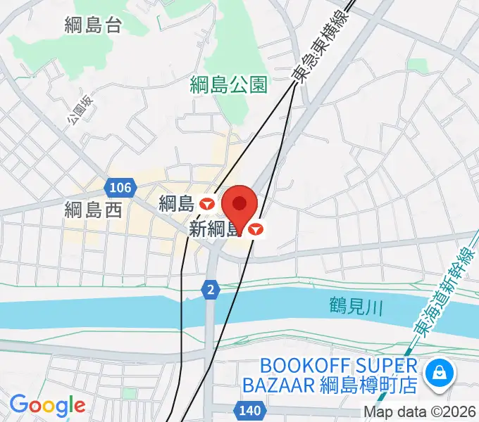 横浜市港北区民文化センター ミズキーホールの地図