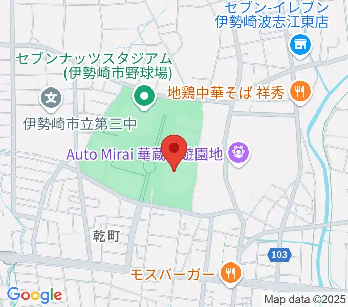伊勢崎市陸上競技場の地図