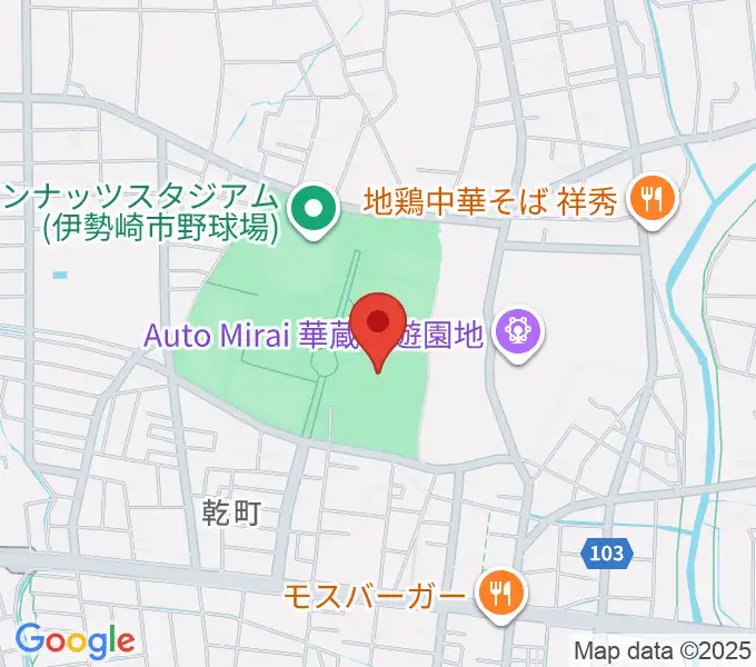 伊勢崎市陸上競技場の地図