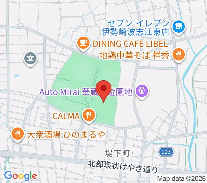 伊勢崎市陸上競技場の地図