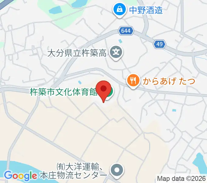 杵築市文化体育館の地図