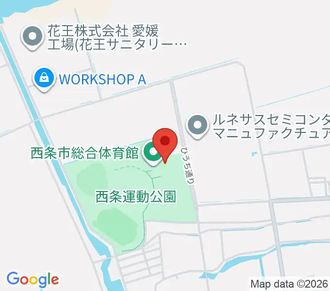 西条市ひうち体育館の地図