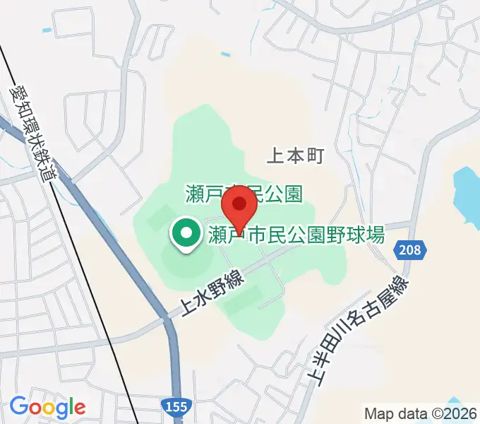 瀬戸市体育館・第二体育館の地図