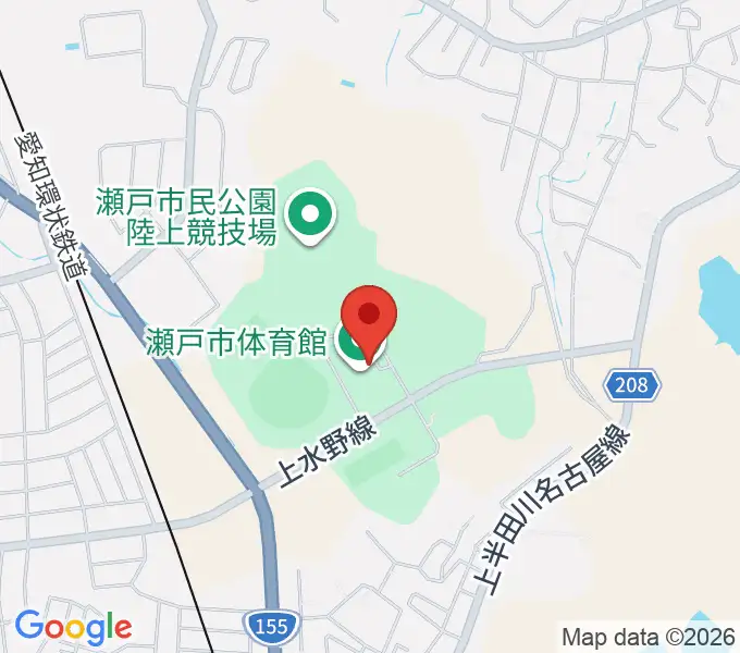 瀬戸市体育館・第二体育館の地図