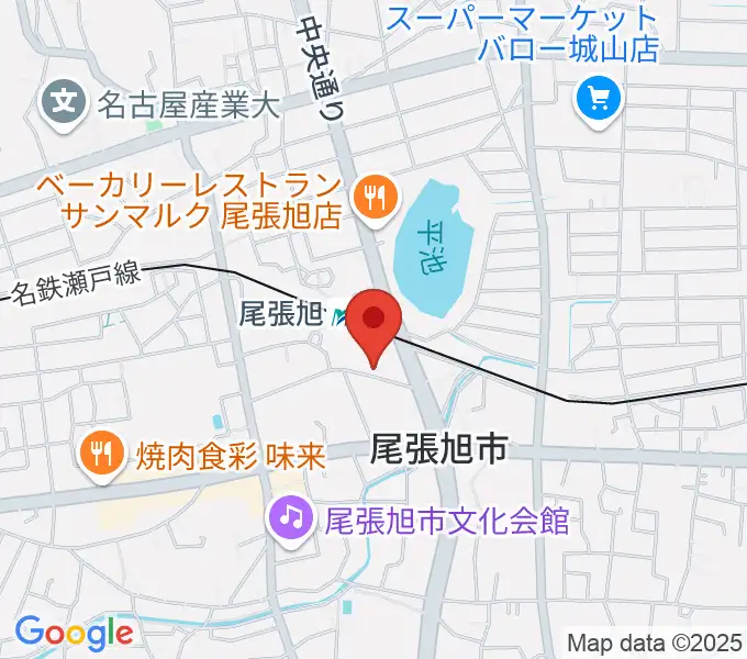 尾張旭市総合体育館の地図