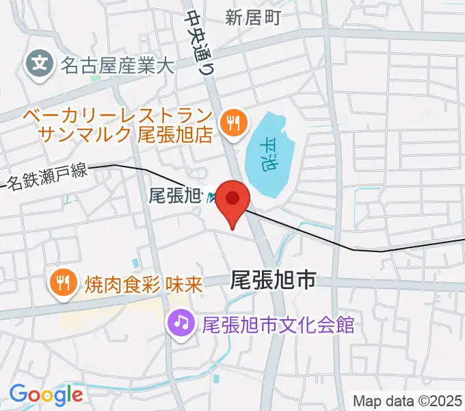 尾張旭市総合体育館の地図