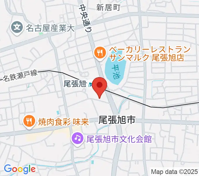 尾張旭市総合体育館の地図