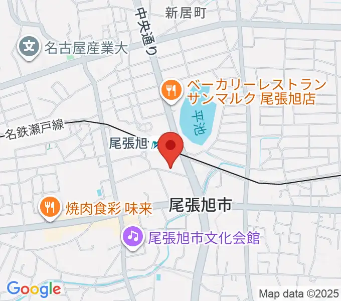 尾張旭市総合体育館の地図