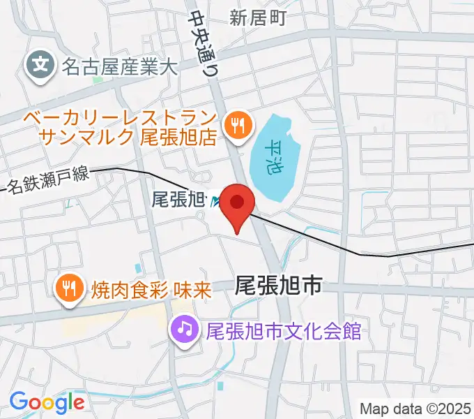 尾張旭市総合体育館の地図