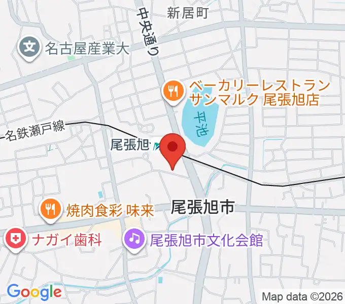 尾張旭市総合体育館の地図