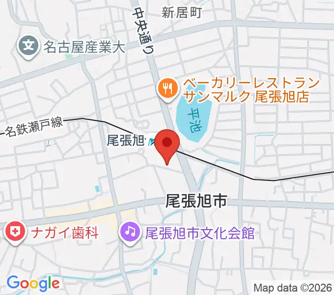 尾張旭市総合体育館の地図