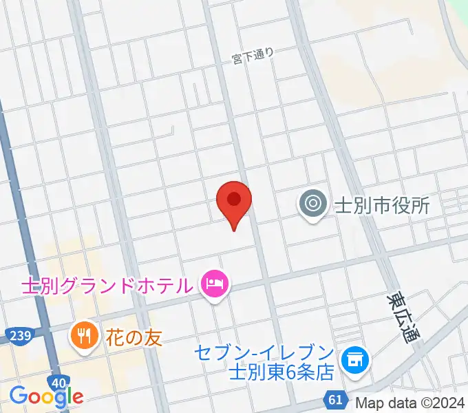 士別市総合体育館の地図