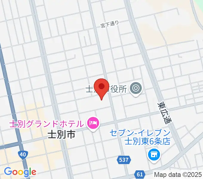 士別市総合体育館の地図