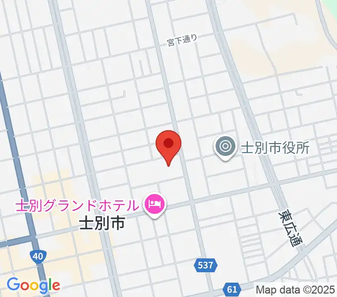 士別市総合体育館の地図