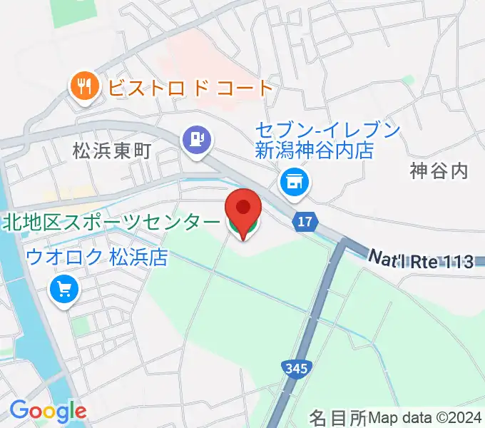 新潟市北地区スポーツセンターの地図