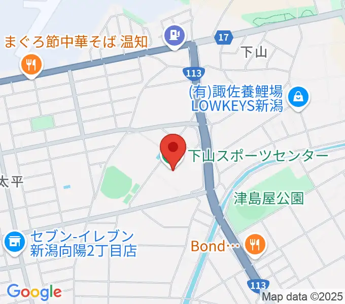 新潟市下山スポーツセンターの地図