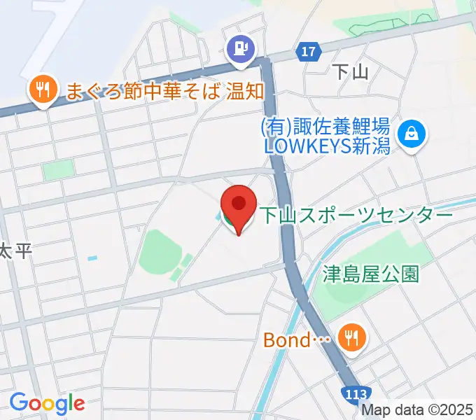 新潟市下山スポーツセンターの地図