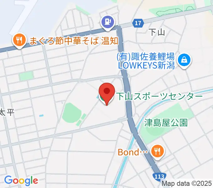 新潟市下山スポーツセンターの地図
