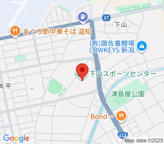 新潟市下山スポーツセンターの地図