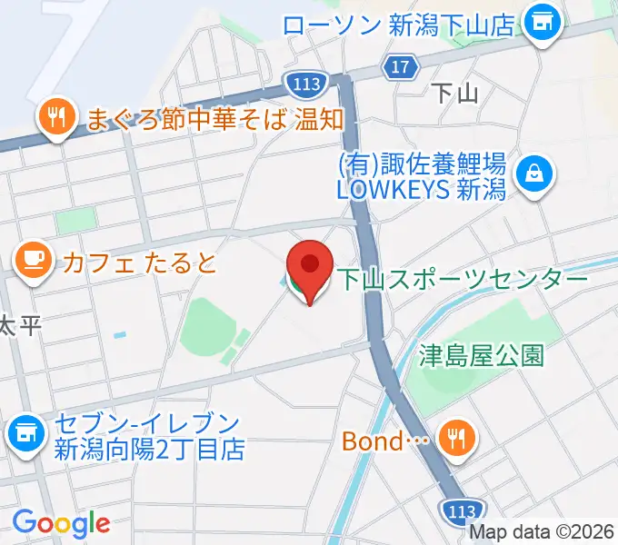新潟市下山スポーツセンターの地図