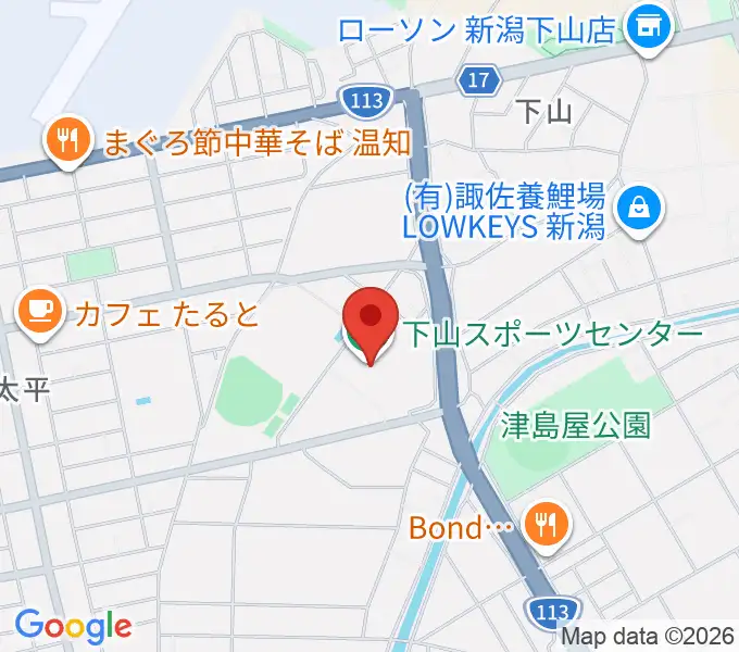 新潟市下山スポーツセンターの地図