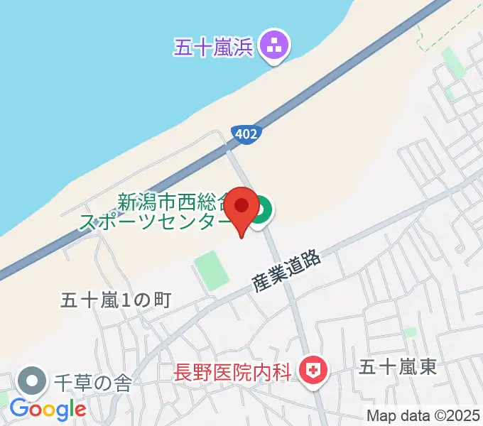 新潟市西総合スポーツセンターの地図