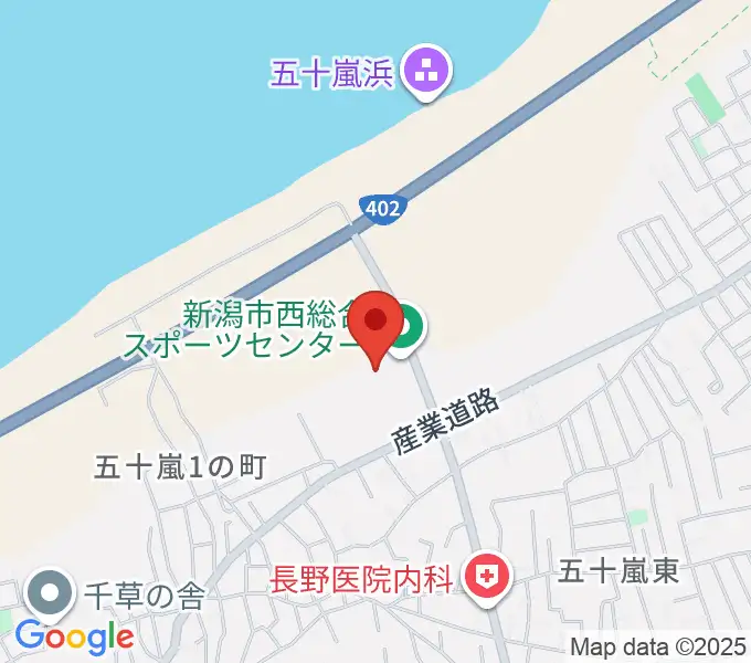 新潟市西総合スポーツセンターの地図
