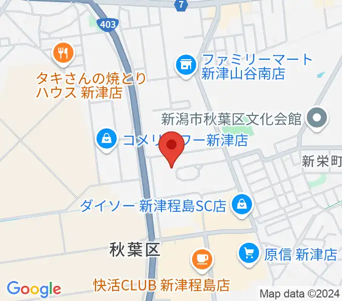 新潟市秋葉区総合体育館の地図