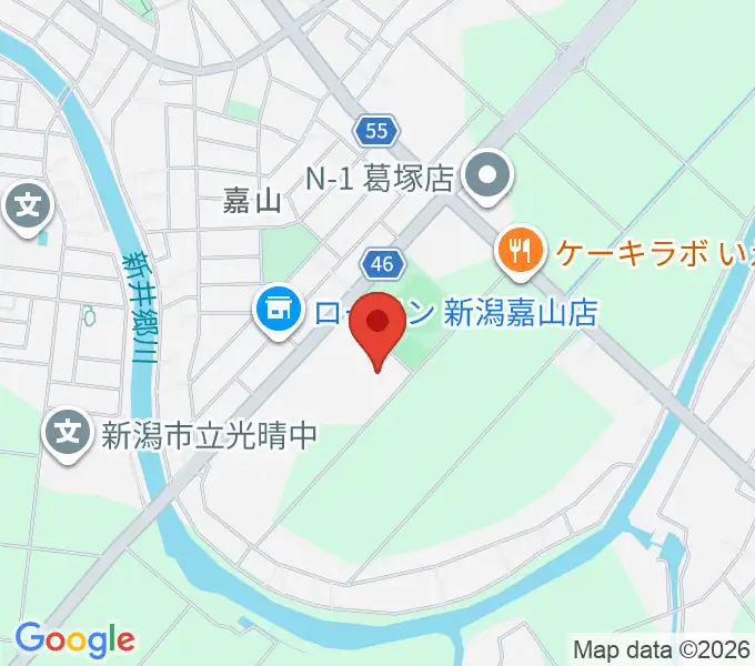新潟市豊栄総合体育館の地図