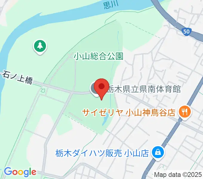栃木県立県南体育館の地図