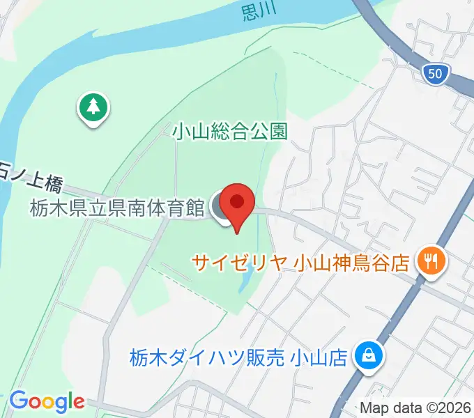 栃木県立県南体育館の地図