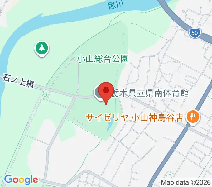 栃木県立県南体育館の地図