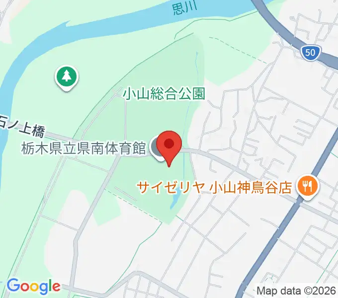 栃木県立県南体育館の地図