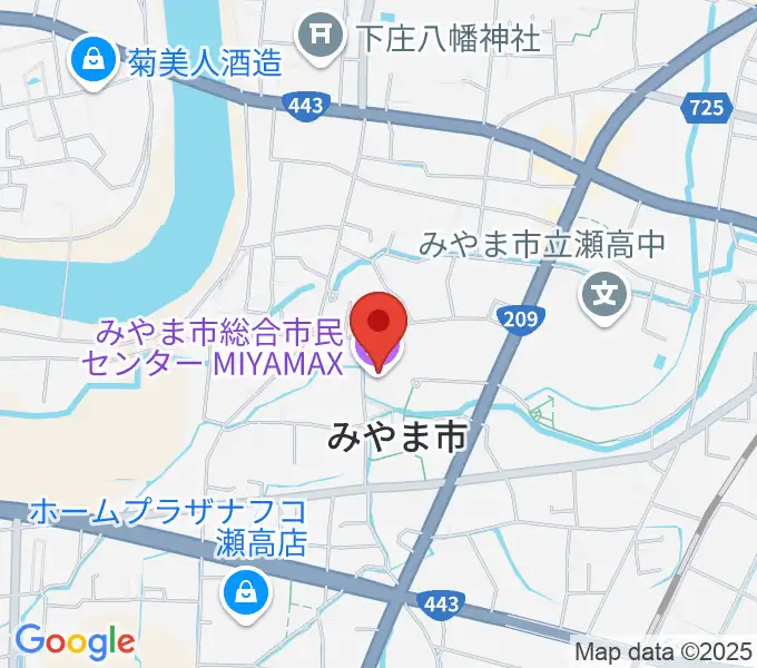 みやま市総合市民センターMIYAMAXの地図