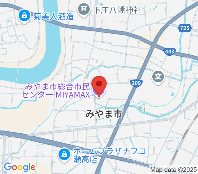 みやま市総合市民センターMIYAMAXの地図