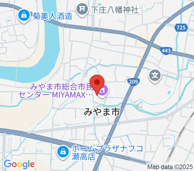 みやま市総合市民センターMIYAMAXの地図
